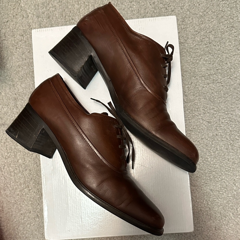 Coach Women's Brown Leather lace shoes